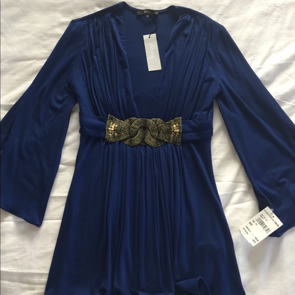 SKY brand tunic deep V top NWT size M